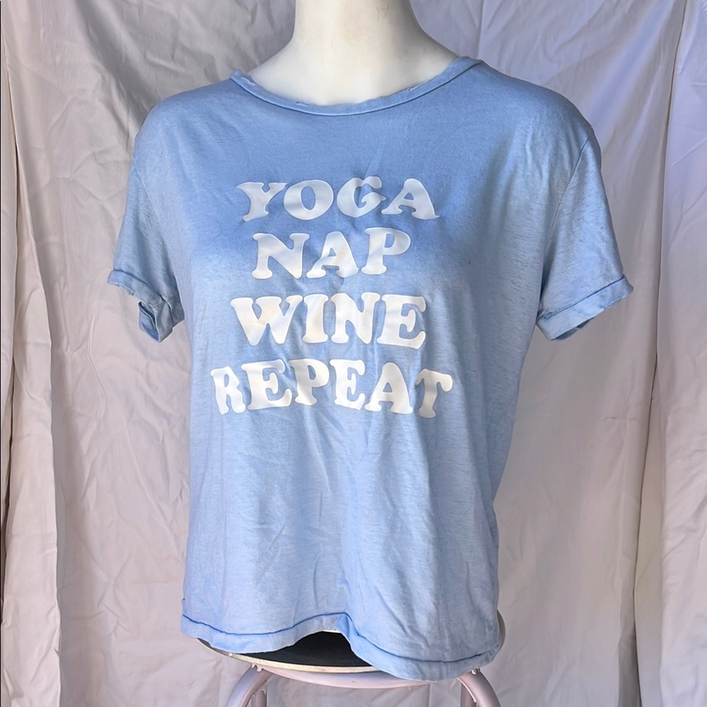 PRIVATE PARTY Blue Crop Relaxed Tee